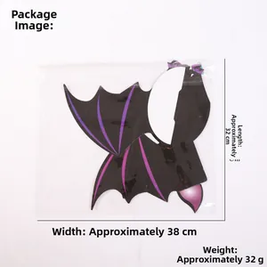 Decorazione di Halloween pipistrello nero e viola, gadget festa 32x38cm confezionato