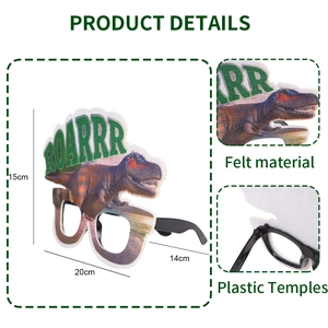 Green dinosaur party glasses with roar text for kids birthday dinosaur theme decor
