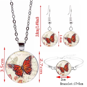 Set di gioielli artistici con farfalla collana orecchini e bracciale dal design vintage