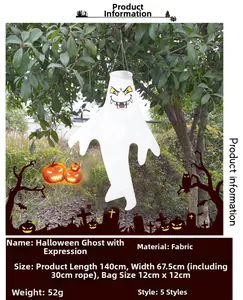 Detaillierte Größenangaben für die 140 cm lange Halloween Geist Windsack Deko