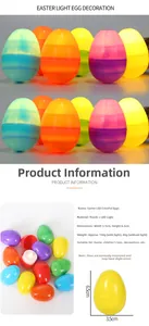 Specifiche dimensionali per uova di Pasqua LED con larghezza 3,5 cm e altezza 6,5 cm dettagliate