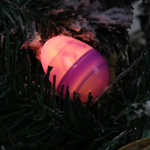Luci a corda a LED rosa per uova di Pasqua su albero innevato per decorazioni