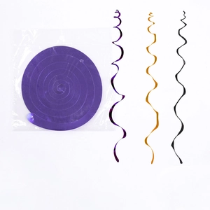 Halloween purple and gold foil spiral swirls for ceiling hanging party decoration