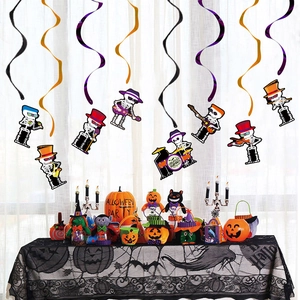 Halloween skull musician hanging swirls decorations for indoor and outdoor party