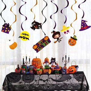 Halloween Spiral Hanging Ornament Pumpkin Skeleton Witch Swirl Ceiling Decor For Party Indoor Decoration Haunted House