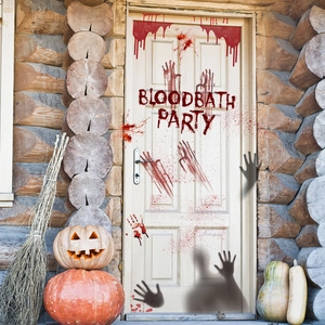 Halloween Bloody Handprint Static Clings Blood Splatter Bloodbath Party Window Stickers For Haunted House Decor Party Supplies