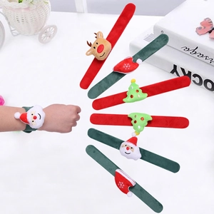 Lot de 6 bracelets claquettes de Noël avec Père Noël et renne pour enfants et adultes