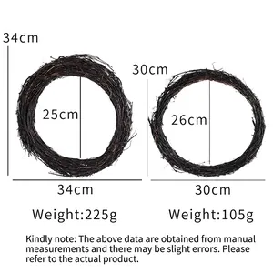 Halloween black wooden vine wreaths in two sizes for festive home decoration and display