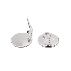 Pair of silver-plated ladybug clip-on earrings for non-pierced ears with round base