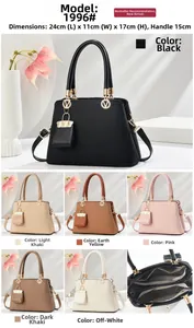 Detail showing macaron stitching handbag with V-logo hardware and inner zipper pockets