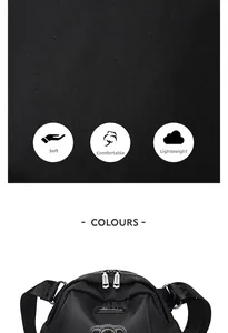 Détail du tissu Oxford noir et de la fermeture éclair métallique MOCO sur le sac