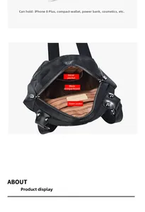 Détails de l'intérieur du sac en tissu Oxford avec poches zippées et doublure