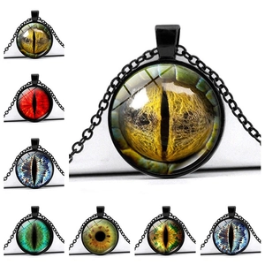 Collier Pendentif Œil De Dragon Alliage De Zinc Cabochon En Verre Bijoux De Mode Gothique Mystérieux Hommes Femmes