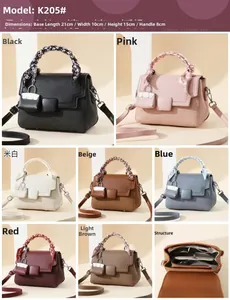 Internal structure and 7 color options for the fashion square handbag with silk scarf handle