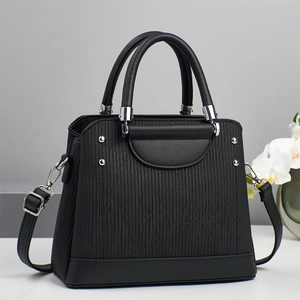 Sac à Épaule en Cuir PU pour Femme Couleurs Macaron Sac Fourre-tout à Rayures Plissées Sac à Bandoulière Grande Capacité pour Quotidien