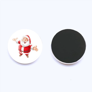 25mm Christmas Santa Claus glass fridge magnet with magnetic backing for whiteboard