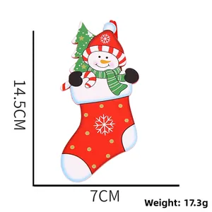 Detailed dimensions of wooden Christmas ornaments featuring snowman and tree motifs