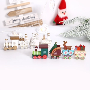 Decorazione Treno Di Legno Di Natale Mini Treno Di Legno Collegato Con Modello Fiocco Di Neve Renna Pupazzo Di Neve Per Decorazione Tavolo Vacanze Regalo