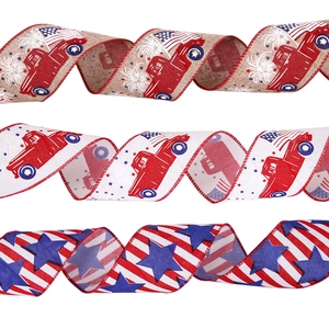 2M Independence Day ribbons set featuring American flag patterns and vintage trucks