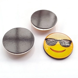 30mm smiley face crystal glass fridge magnets with sunglasses emoji and magnetic backing