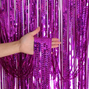 Metallic Foil Wave Fringe Curtain Tinsel Backdrop For Wedding Birthday Party Stage Decoration Photo Booth Props Party Backdrop