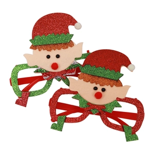 Feestelijke kerstbril met elfontwerp en glitters voor kerstfeestjes en decoraties
