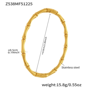 Especificaciones detalladas de tamaño del brazalete de acero inoxidable estilo bambú