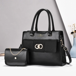 Elegant PU Leather Handbag And Mini Chain Bag Textured Large Capacity Crossbody Shoulder Tote For Women Urban Style