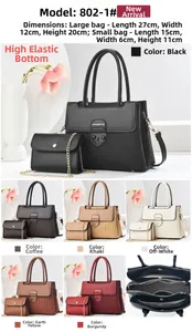 Detailed interior compartments and dimensions of striped multi-layer crossbody bag set