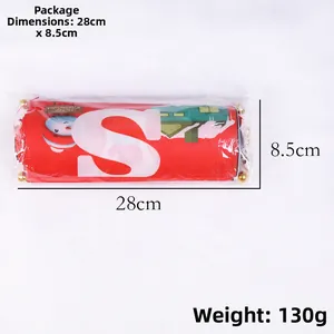 Christmas porch sign size detail 28x8.5cm showing 130g weight in clear package
