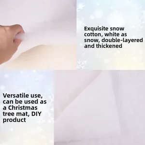 Macro detail of double-layer thickened artificial snow cotton for Christmas decor