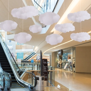 Hanging artificial white cloud decorations for Christmas mall window display scenery