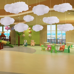 Hanging artificial cloud decorations for festive indoor mall and kindergarten scenes