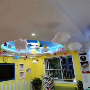Hanging clouds and stars decorations for indoor Christmas and nursery ceiling displays