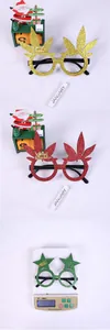 Lichte 16g kerstbril met glitterster en bladeren voor decoratieve feestkleding