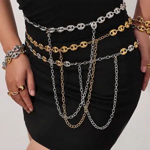 Set Di Gioielli In Acciaio Inossidabile Collana Bracciale Catena Da Vita A Maglie Chicco Di Caffè Impermeabile Donna