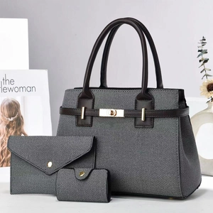 Women Woven Texture Tote And Clutch And Card Holder Set Large Shoulder Crossbody Handbag Macaron Color Bag Daily Travel