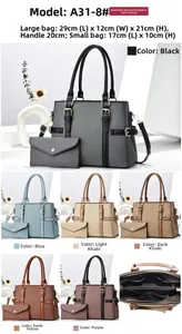 Spécifications détaillées des dimensions du sac à main patchwork et sa pochette