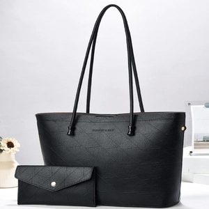 Borsa Tote In Pelle PU E Portafoglio Da Donna Texture Goffrata Grande Capacità Pendolare Spalla Borsa Sottobraccio