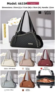 Detailed views of woven texture tote bag with chain strap and various color options