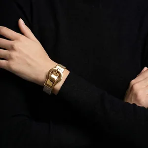 Luxury Stainless Steel Mesh Bracelet With Magnetic Belt Buckle Milanese Chain Bracelet For Women Fashion Jewelry Gold Silver