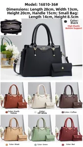 Detailed views of multi-compartment tote bags with wavy texture and mini pouch sets