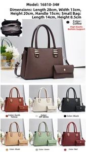 Detail view of wavy texture women handbag set with matching small zipper pouch