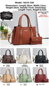 Detailed view of women's multi-layer crossbody bag showing internal storage and dimensions