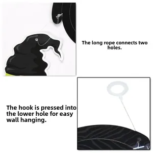 Detail of Halloween party spiral hanger with black wizard hat card and easy hanging hooks