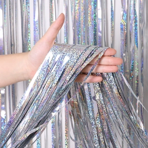 Holografischer Laser Glittervorhang Fotohintergrund Für Geburtstag Hochzeit Party Hintergrund Wand Dekoration Folienstreifen
