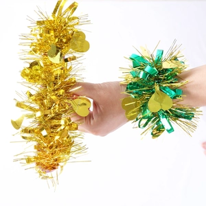 Sprankelende lovertjes hart klaparmband voor dansoptredens in goud en groen