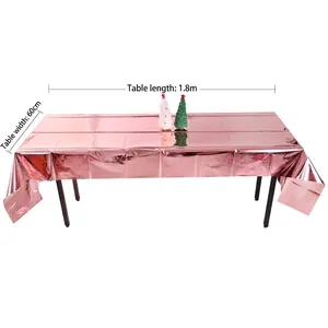 Rose gold metallic foil disposable tablecloth 1x2.7m for party and holiday decor