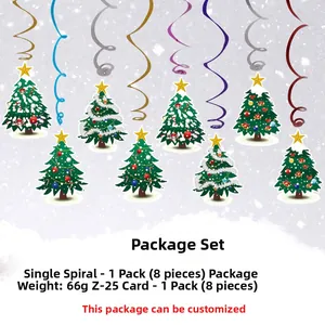 Détail de 8 décorations de Noël en spirale et cartes de sapin de Noël en papier 3D
