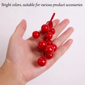 Artificial red berry stems for Christmas tree DIY decor and festive arrangements